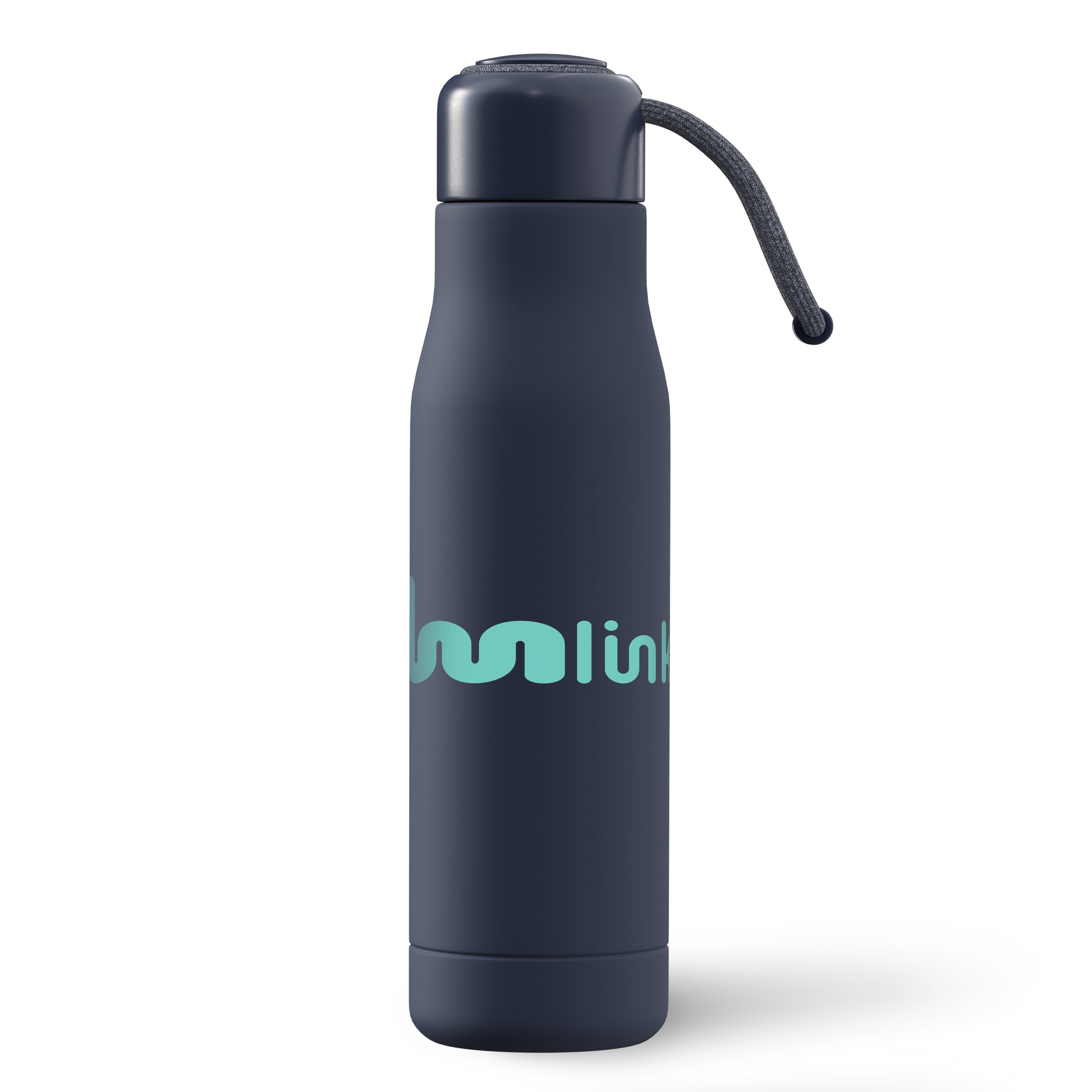 Navy Born Ready 16.9 oz Recycled Stainless Steel Bottle with a custom logo