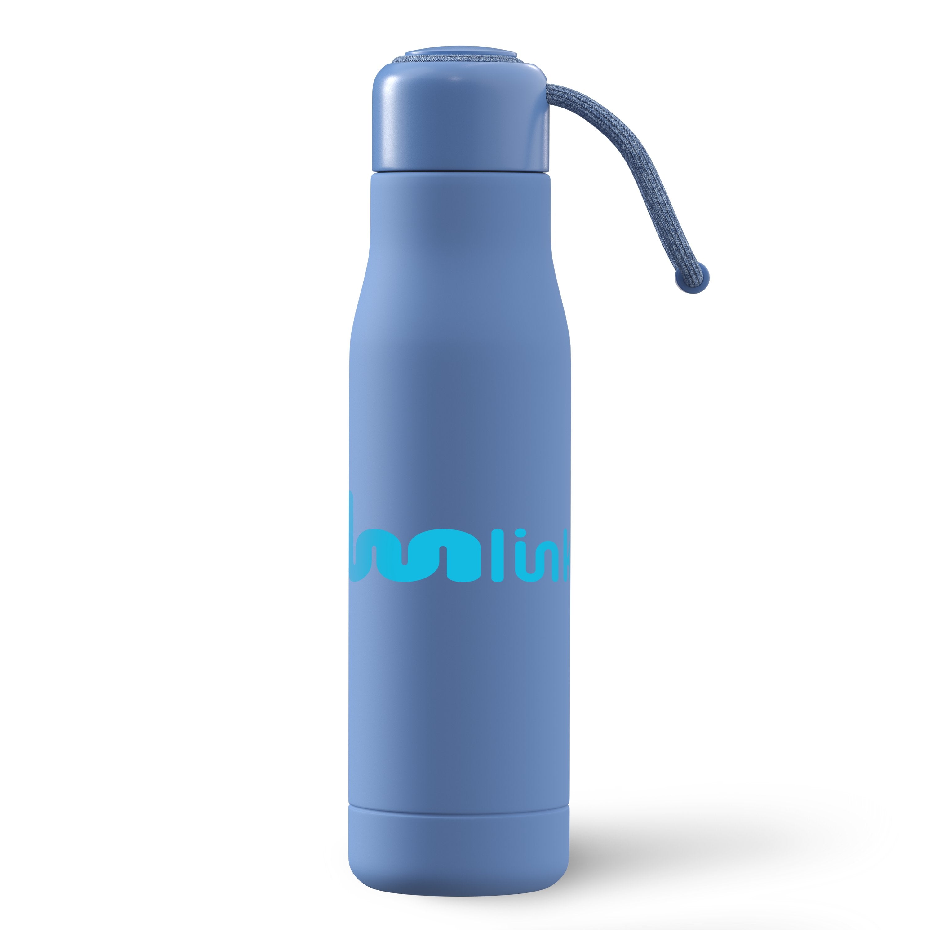 Powder Blue Born Ready 16.9 oz Recycled Stainless Steel Bottle with a custom logo
