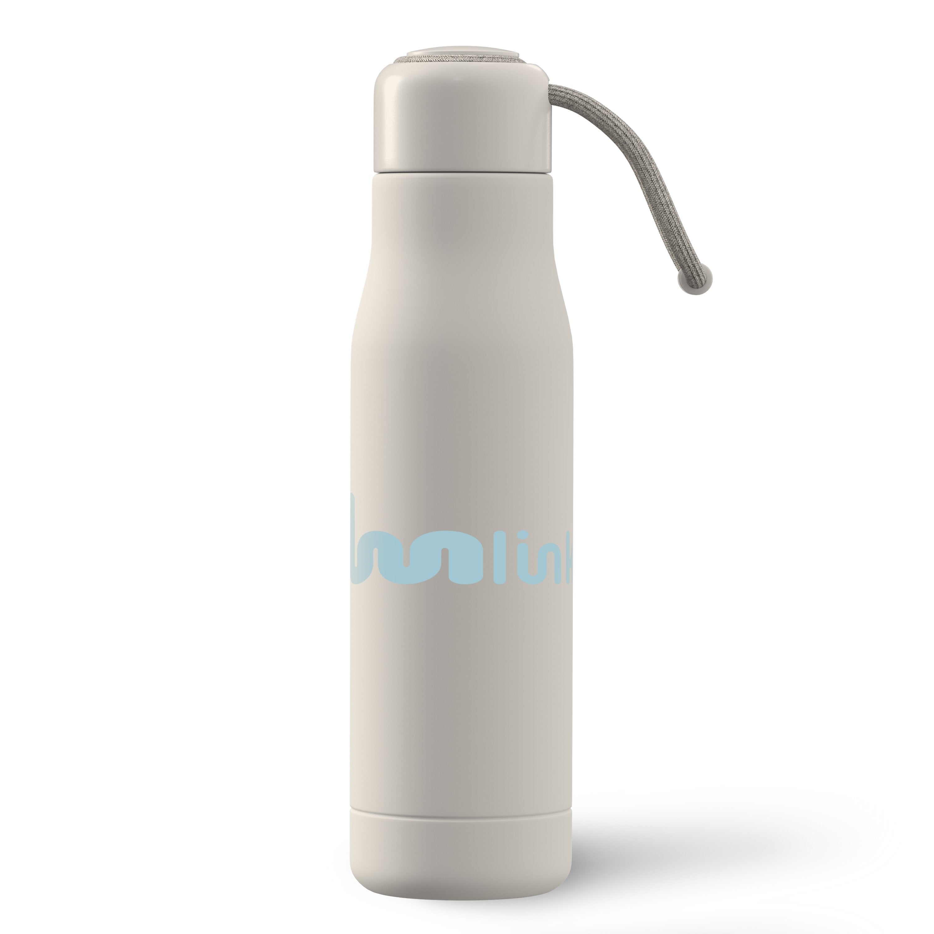 White Born Ready 16.9 oz Recycled Stainless Steel Bottle with a custom logo