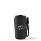 Black Real Deal 12oz Recycled Stainless Steel Tumbler with a custom logo