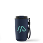 Navy Real Deal 12oz Recycled Stainless Steel Tumbler with a custom logo