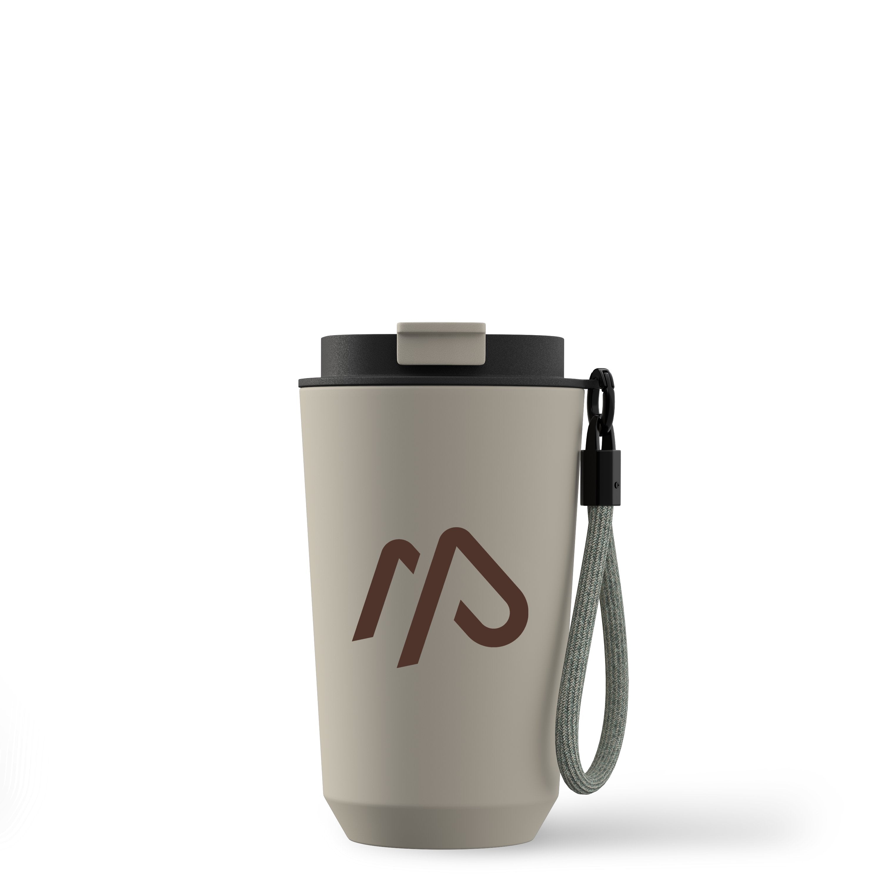 Taupe Real Deal 12oz Recycled Stainless Steel Tumbler with a custom logo