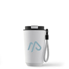 White Real Deal 12oz Recycled Stainless Steel Tumbler with a custom logo