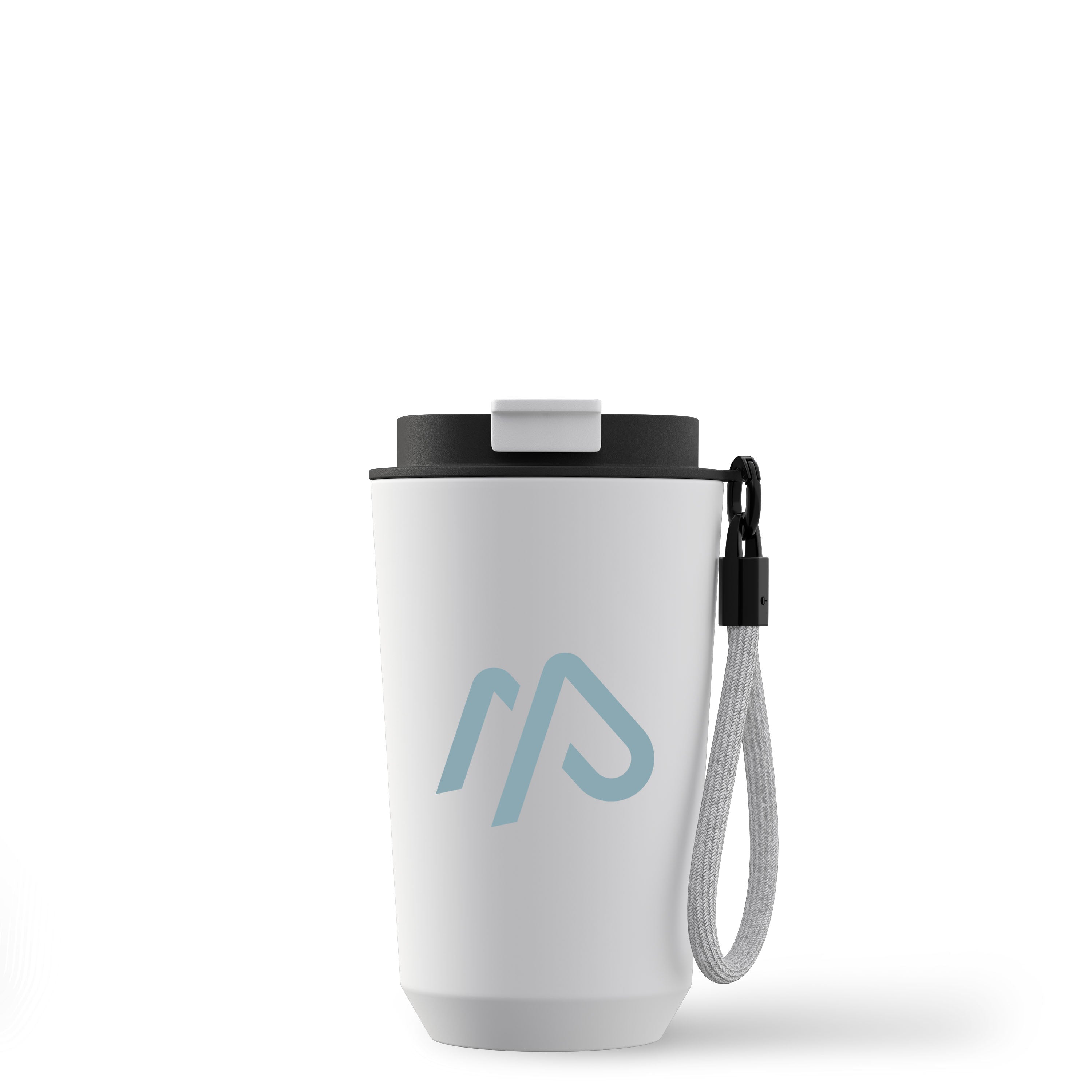 White Real Deal 12oz Recycled Stainless Steel Tumbler with a custom logo