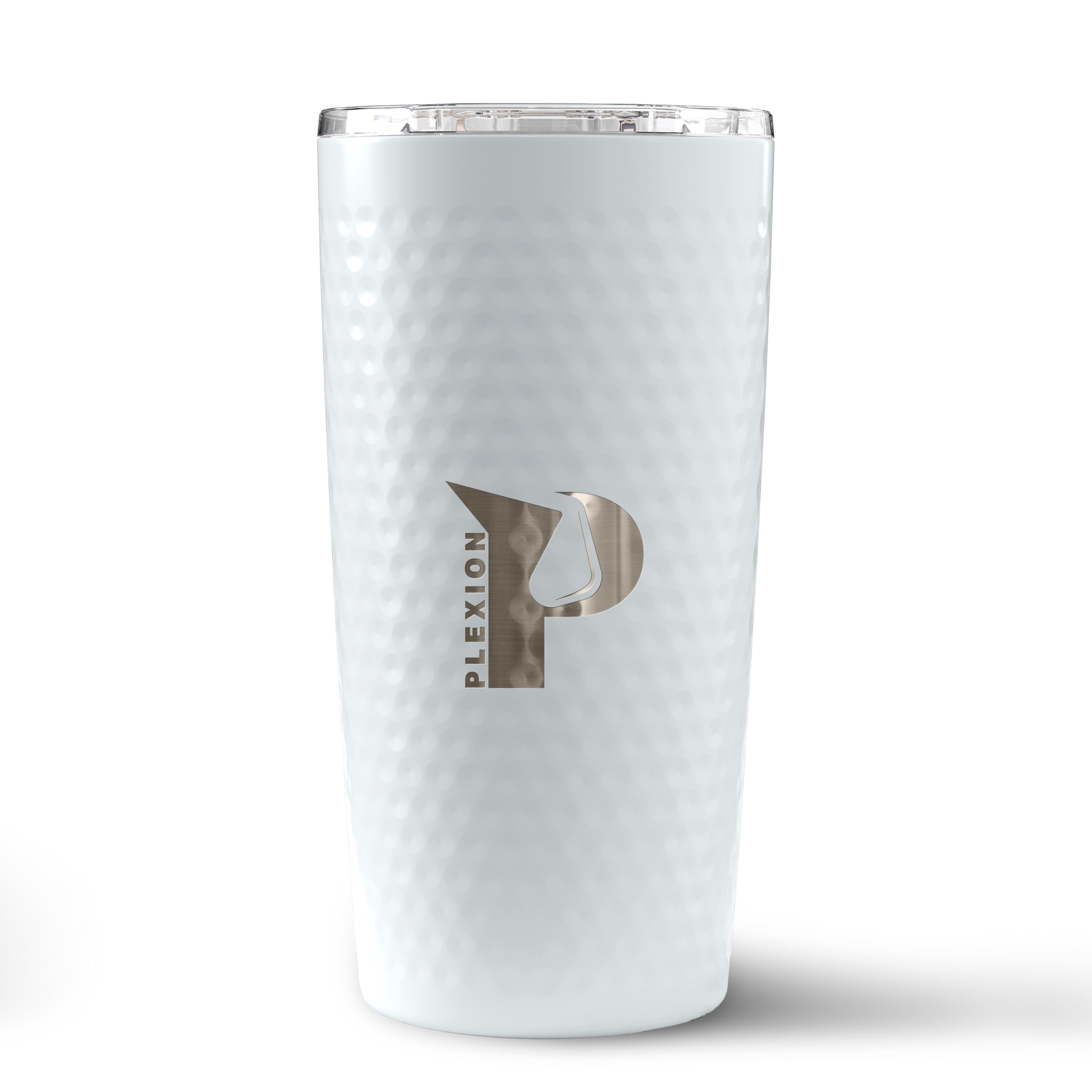 White Up to Par 16.9oz Recycled Stainless Steel Tumbler with a laser engraved logo