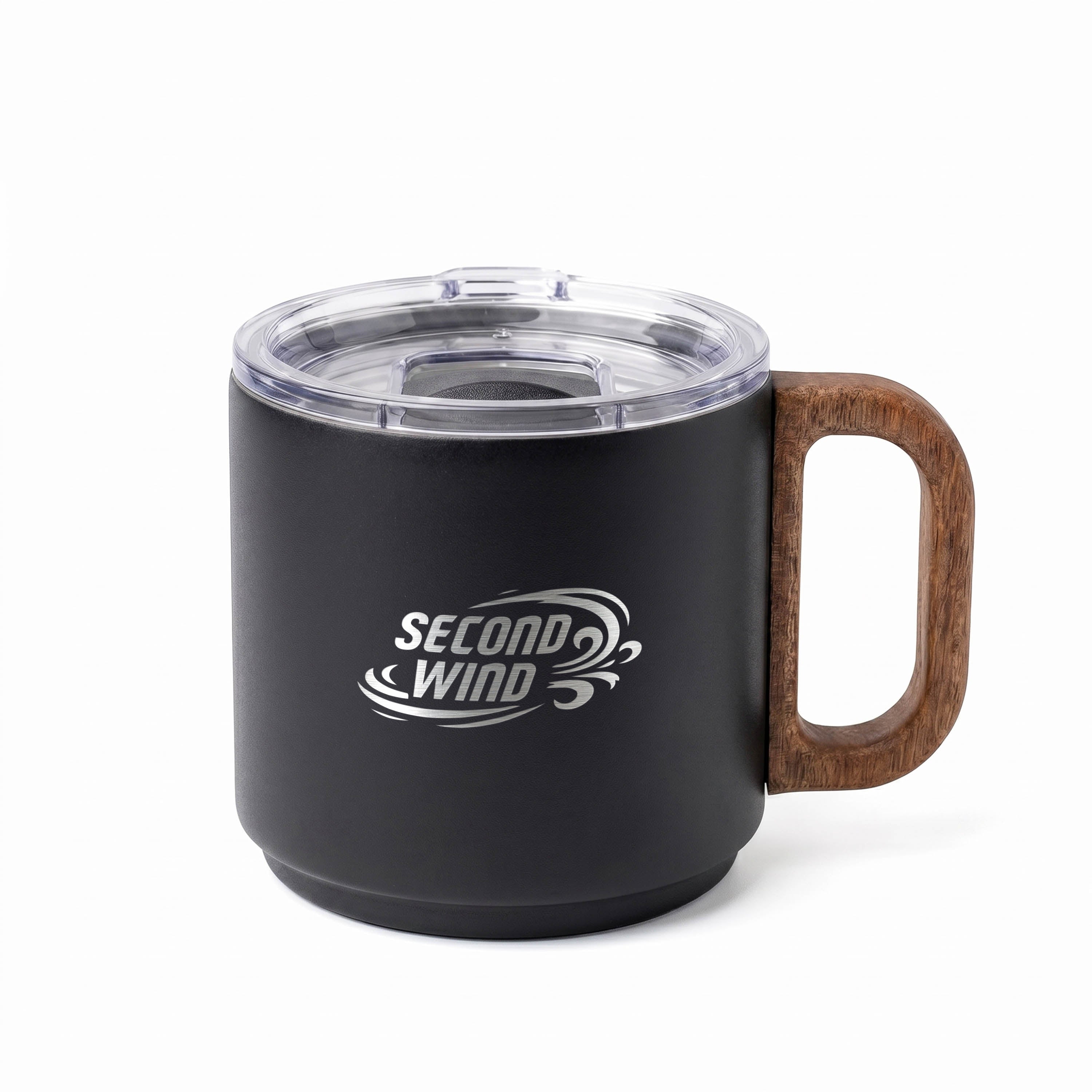 Second Wind 8.8 oz Double-Wall Stainless Steel Mug - Black