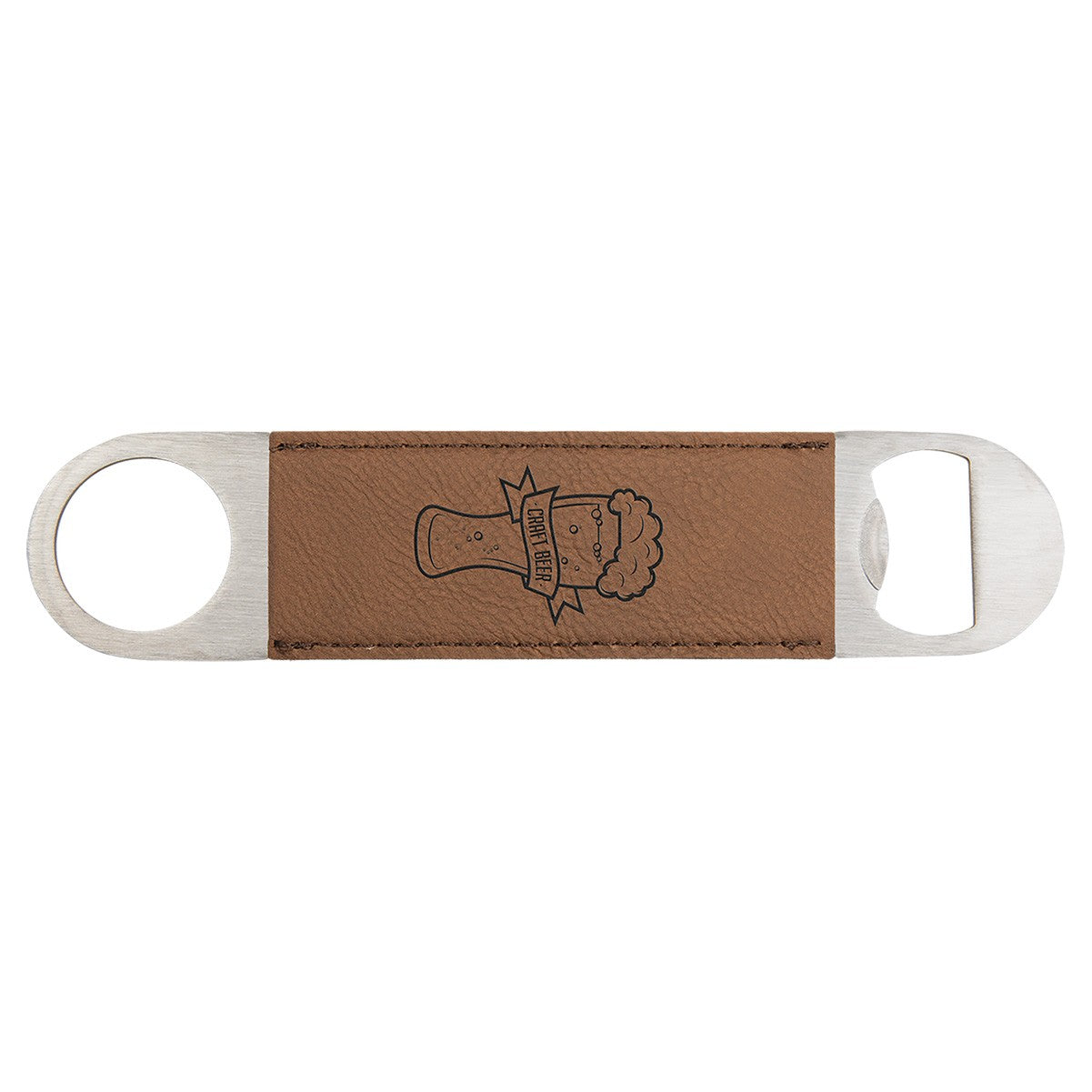 Dark Brown Leatherette Bottle Opener