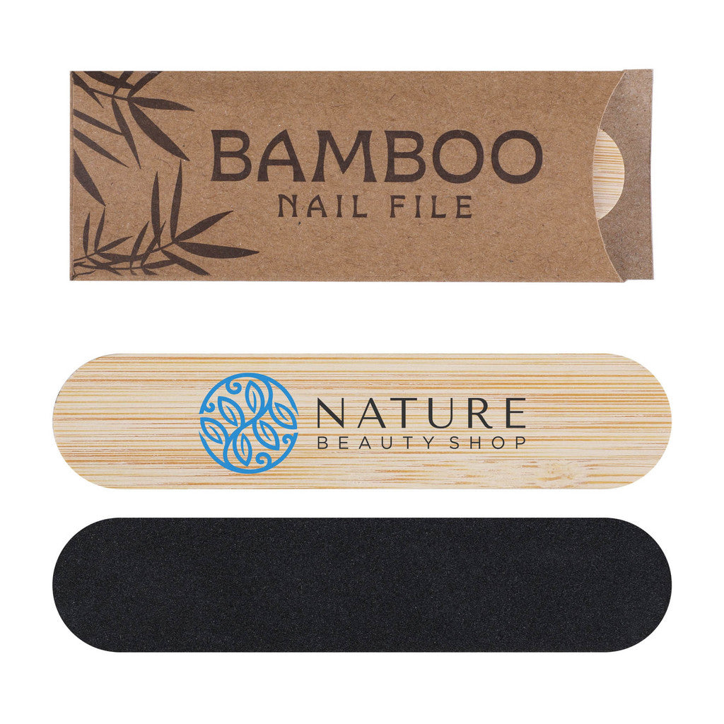 Eco Chic Bamboo Nail File with a full color logo