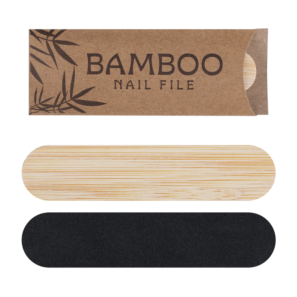 Eco Chic Bamboo Nail File with packaging on a white background