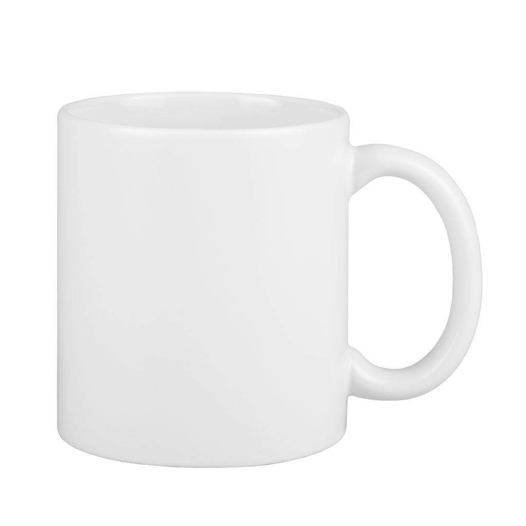 Full Color 11 Oz White Matte Ceramic Mug shown blank 