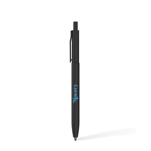 Black Skye Recycled Plastic Ballpoint Pen with a custom logo