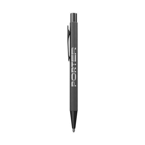 Gray Phase Recycled Aluminum Ballpoint Pen with a laser engraved logo