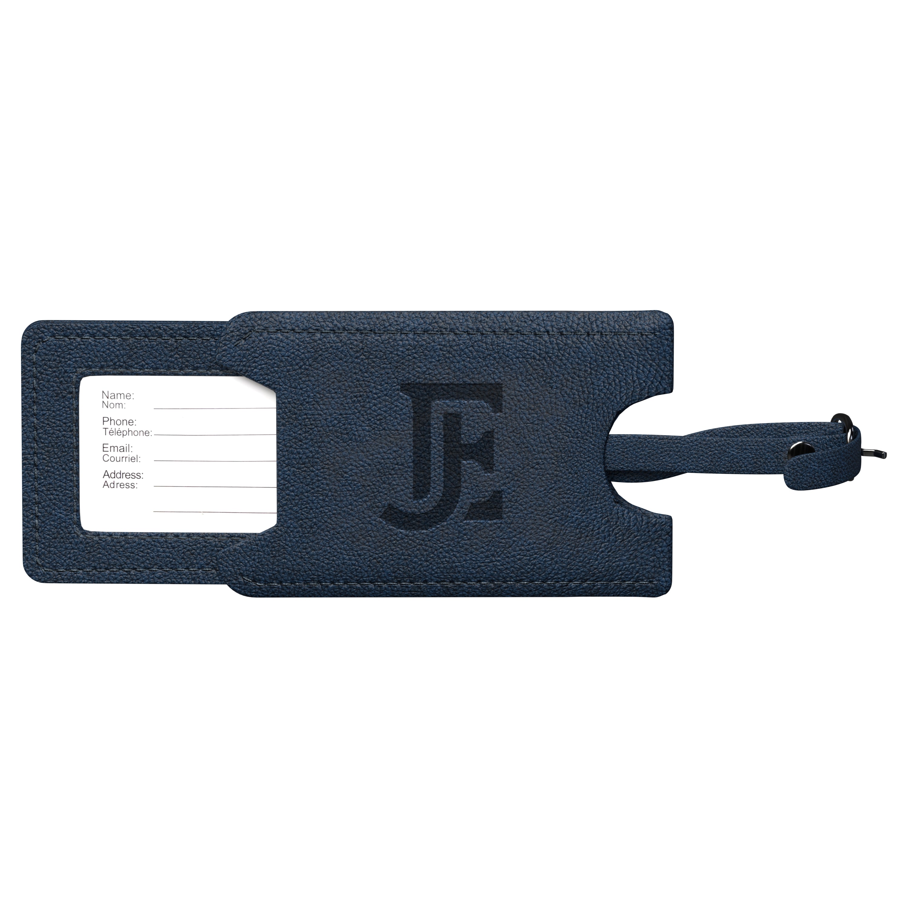 Navy Opened Old Money Peekaboo Luggage Tag