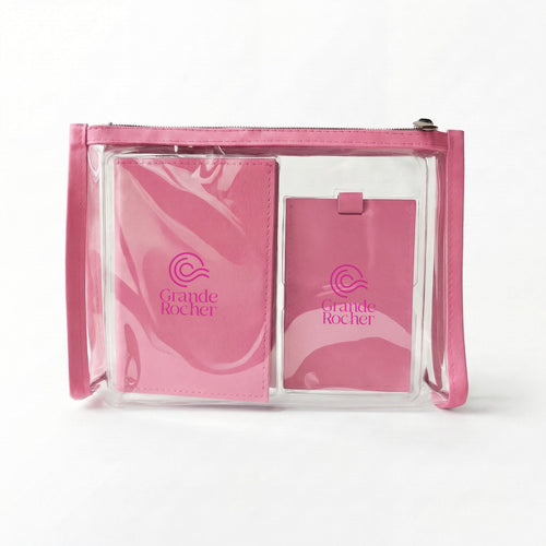 Flamingo ColorPulse Passport Holder & Luggage Tag with custom logos on the items