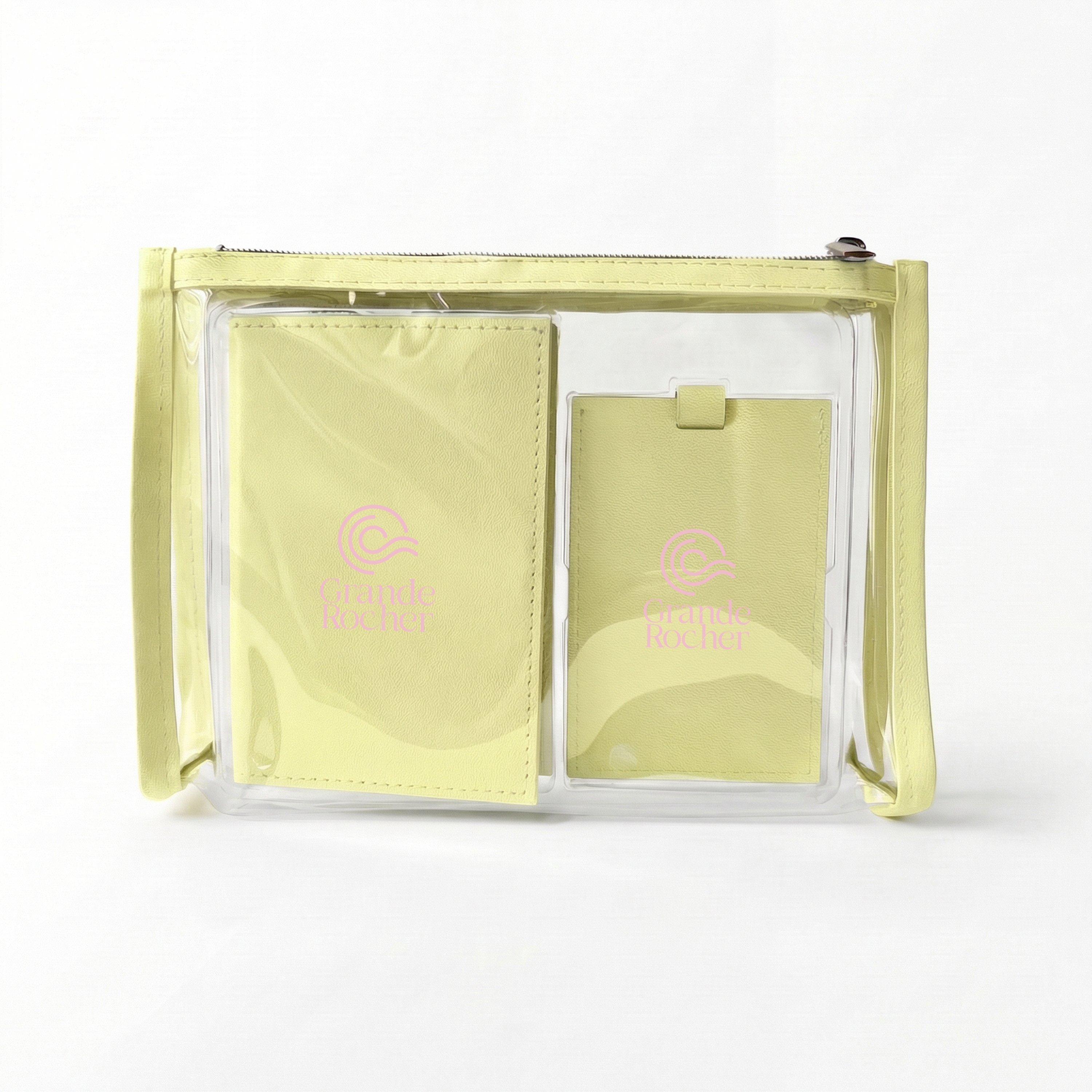 Keylime ColorPulse Passport Holder & Luggage Tag with custom logos on the items