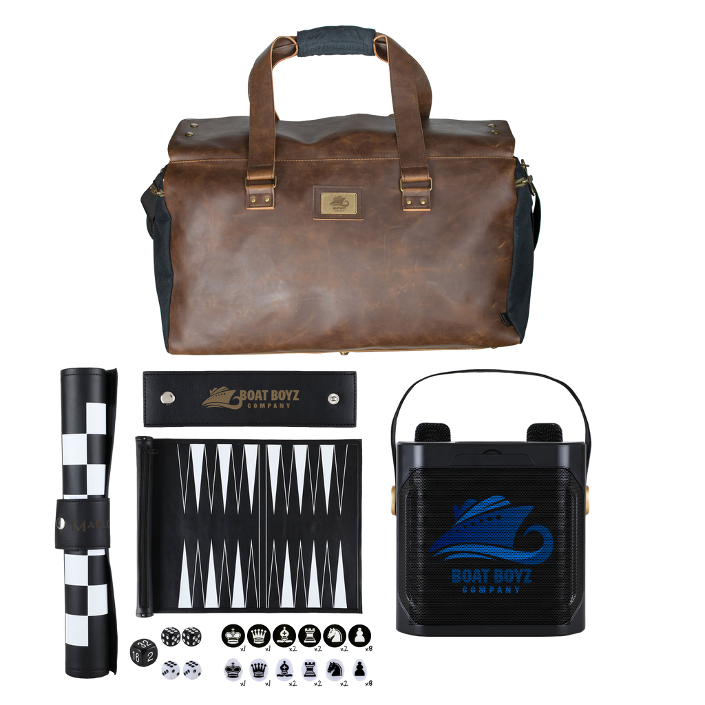 Game Night Kit with custom logos on all of the items