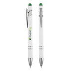 Green Gardena WVC Stylus Pen shown with a custom logo