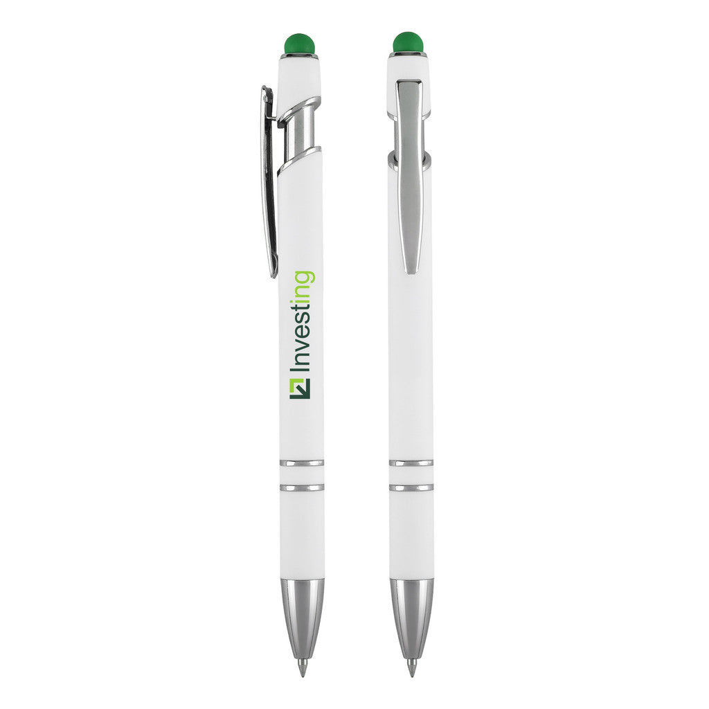 Green Gardena WVC Stylus Pen shown with a custom logo