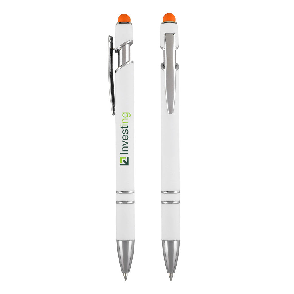 Orange Gardena WVC Stylus Pen shown with a custom logo
