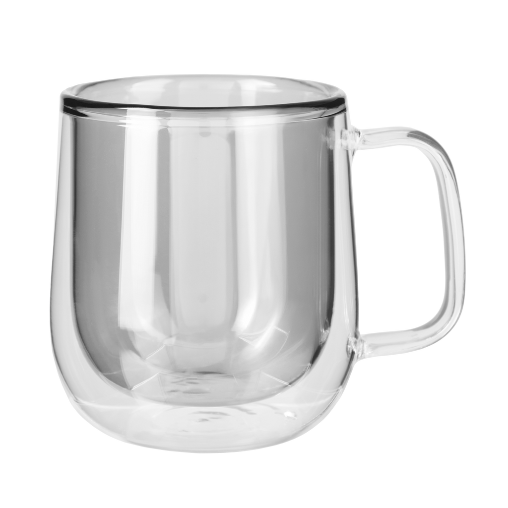 Gray 8.4 Oz. Double Walled Colored Glass Mug