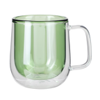 Green 8.4 Oz. Double Walled Colored Glass Mug