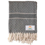 reGen rPET Woven Throw Blanket - Black/ Natural