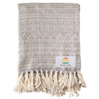 reGen rPET Woven Throw Blanket - Gray / natural