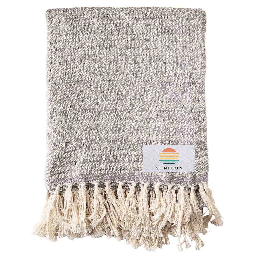 reGen rPET Woven Throw Blanket - Gray / natural