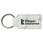 Leatherette Rectangle Keychain with a custom logo