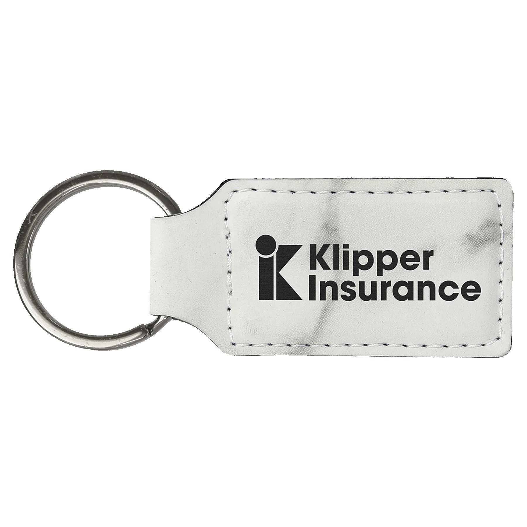 Leatherette Rectangle Keychain with a custom logo