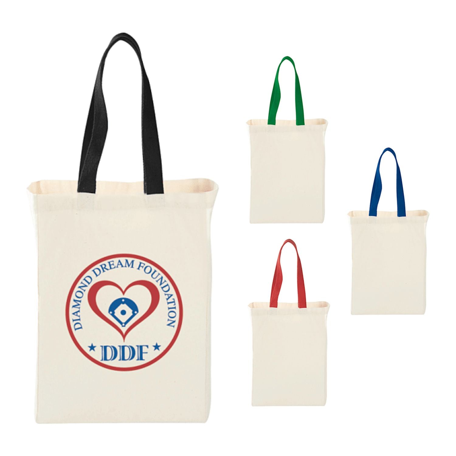 Set of tote bags with a logo and others blank