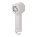 White handheld fan on a white background
