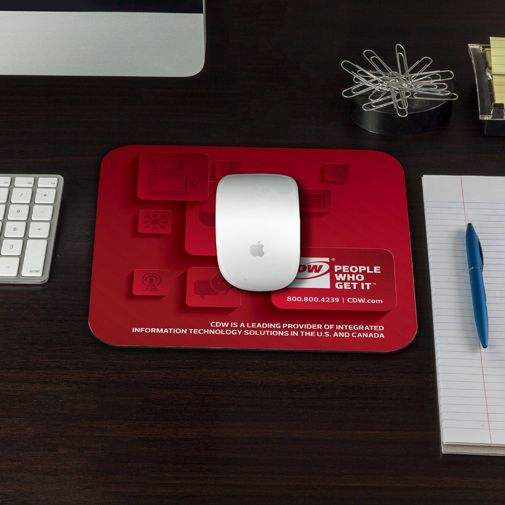 Red mouse pad with branding
