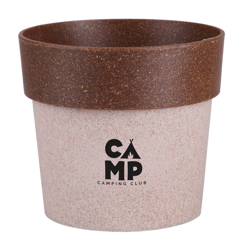 Brown Regen Eco Planting Pot with a custom logo