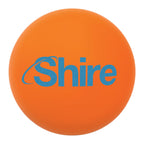 Orange  stress ball with a custom logo