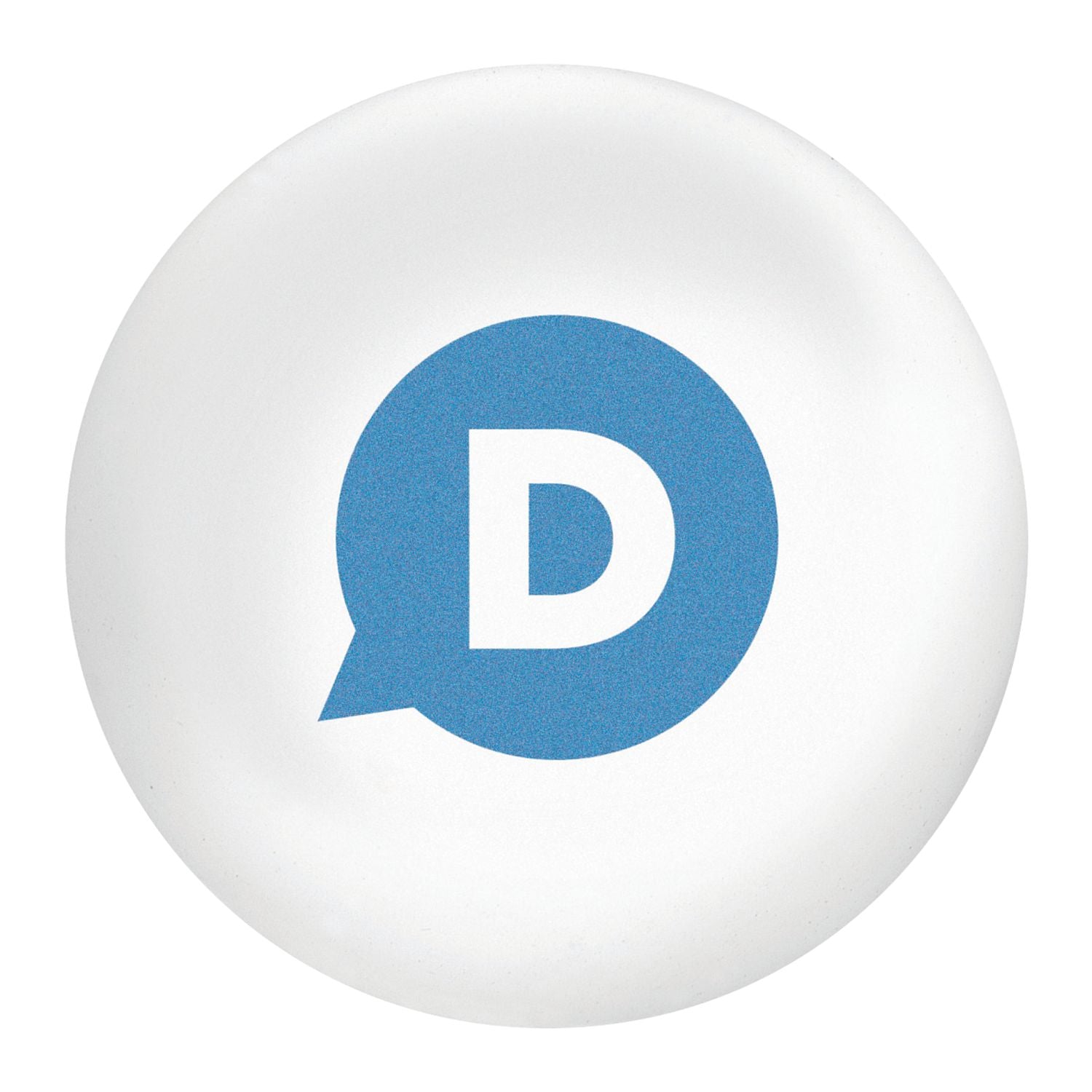 White stress ball with a custom logo