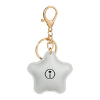 Star Leather Keychain - Silver