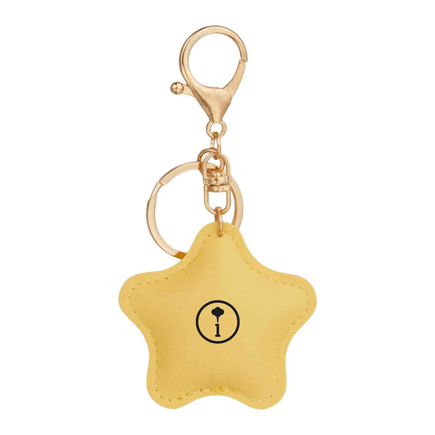 Star Leather Keychain - Yellow