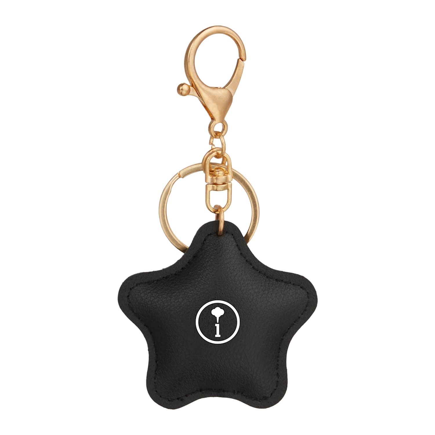 Star Leather Keychain - Black