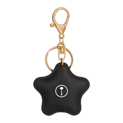 Star Leather Keychain - Black