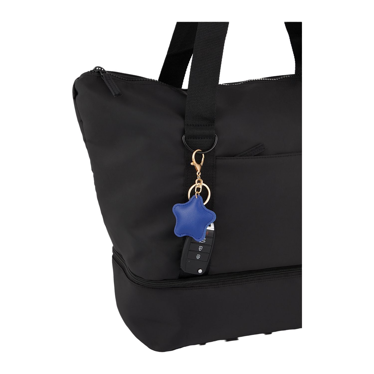 Star Leather Keychain - Blue