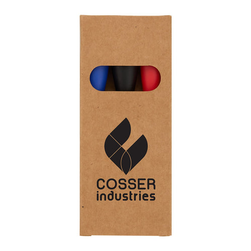 3-Piece Recycled Dry Erase Marker Set with a custom logo on front