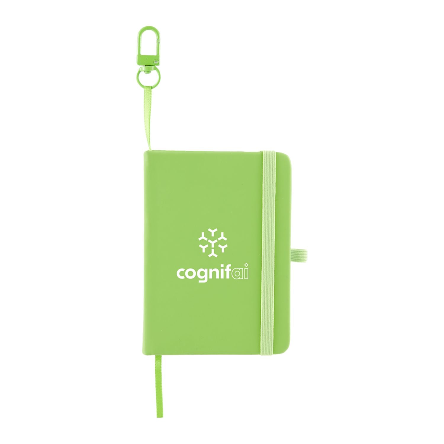 Mini Recycled Notebook with Clip - Green
