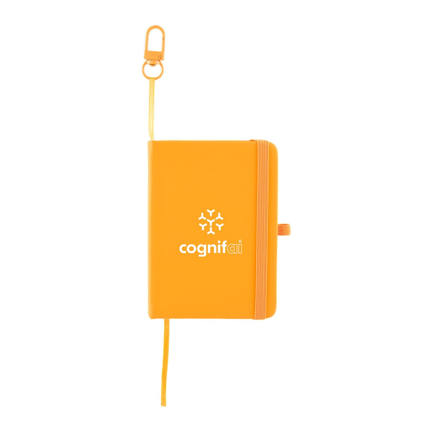 Mini Recycled Notebook with Clip - Orange