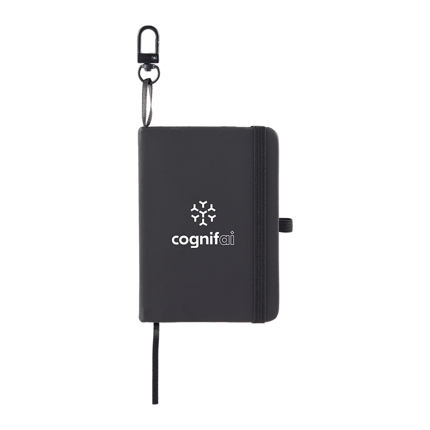Mini Recycled Notebook with Clip - Black