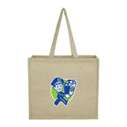 4oz Recycled Cotton Shopper Tote with Laminated Interior - Natural with a custom logo