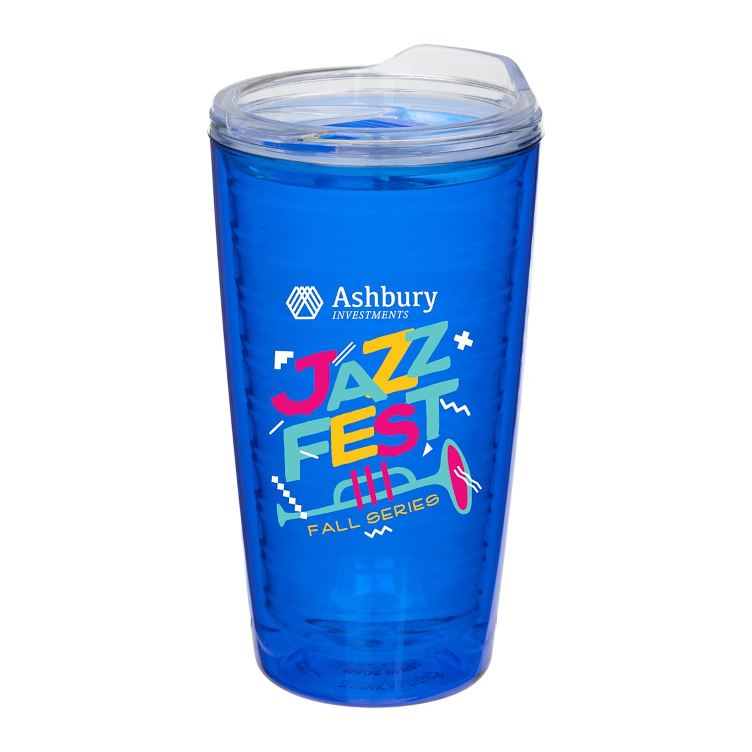 Blue Lakeside 16 oz Double Wall Tritan™ Tumbler with a custom logo