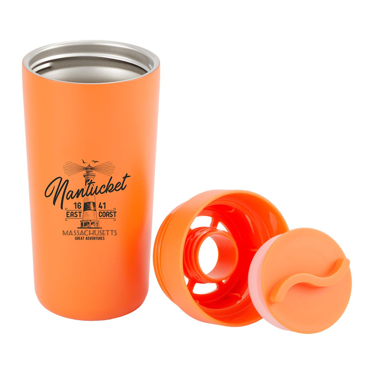 Maddie 16 oz Recycled Vacuum Tumbler with 360 Lid - Orange