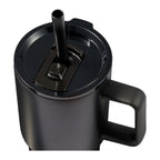 Black Summit 18 oz Vacuum Insulated Mug with Straw shown from above