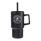 Black Summit 18 oz Vacuum Insulated Mug with Straw with a custom logo